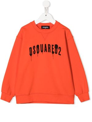 DSQUARED2 KIDS sweat Spray à logo imprimé - Orange