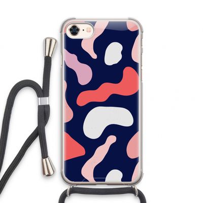 Memphis Shapes Pink: iPhone 8 Transparant Hoesje met koord