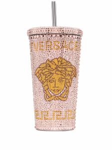 Versace tasse de voyage Medusa ornée de cristaux - Rose