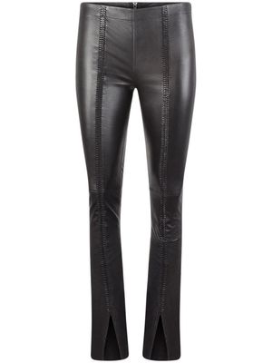 RTA pantalon Kaimi en cuir à détails tressés - Noir