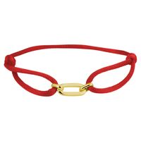 Armband Ovale schakel 20 x 6 mm satijn-zilver rood-goudkleurig 13-26 cm