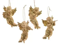 Kerstornament Engel Plastic Goud Assorti 1st Kerstornament Engel Plastic Goud Assorti 1st