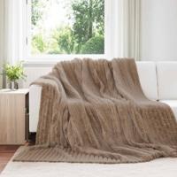 VidaXL Gooi deken kameel 270 x 240 cm fleece