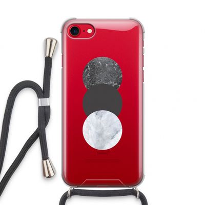 Marmeren cirkels: iPhone SE 2020 Transparant Hoesje met koord