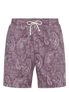 Brunello Cucinelli short de bain à imprimé bandana - Violet