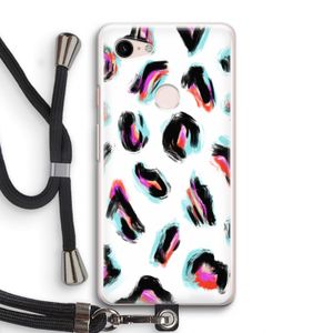 Cheetah color: Pixel 3 Transparant Hoesje met koord
