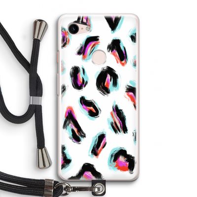 Cheetah color: Pixel 3 Transparant Hoesje met koord