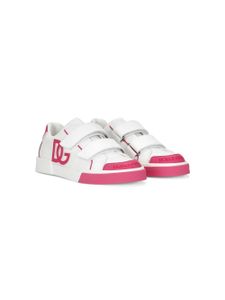 Dolce & Gabbana Kids logo-embossed leather sneakers - Blanc