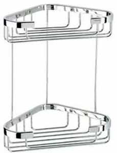Geesa Basket doucherek dubbel hoekmontage 22x27cm chroom