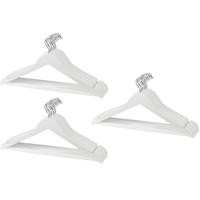 Kledinghanger - 15x - hout - wit - 45 cm - kledinghanger set