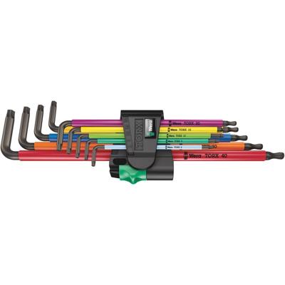Wera 967/9 TX XL Binnen-Torx Haakse schroevendraaierset T 8, T 9, T 10, T 15, T 20, T 25, T 27, T 30, T 40 9-delig