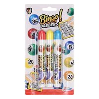 3x Bingo stiften/markers blauw/geel/rood   -