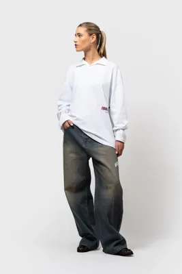 Equalite Elia Longsleeve Polo Dames Wit - Maat XS - Kleur: DonkerroodWit | Soccerfanshop