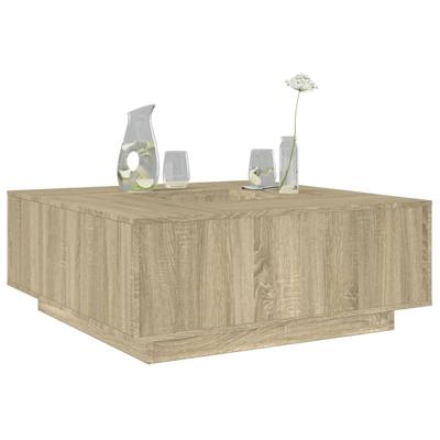 Salontafel 100x100x40 cm bewerkt hout sonoma eikenkleurig