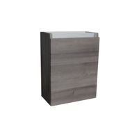 Fonteinkast Sanilux Aluminium Greeplijst Century Oak Scharnier Rechts 52x40x22 cm