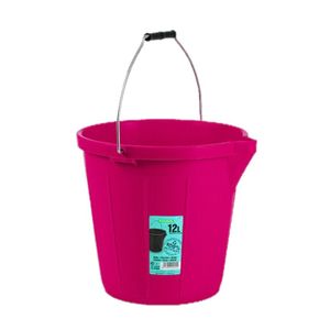 Kunststof emmer met schenktuit fuchsia roze 12 liter   -