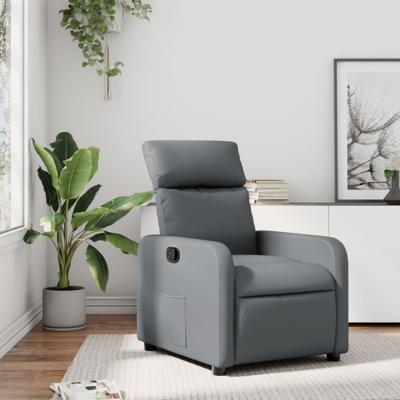 Fauteuil verstelbaar kunstleer grijs