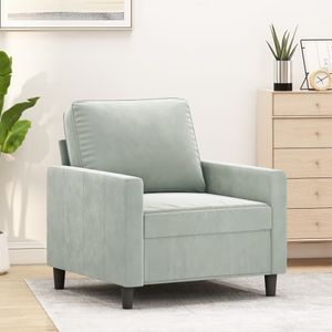 Fauteuil 60 cm fluweel lichtgrijs