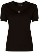 Dolce & Gabbana t-shirt DG à détails de dentelle - Noir