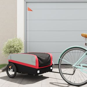 Fietstrailer 45 kg ijzer zwart en rood