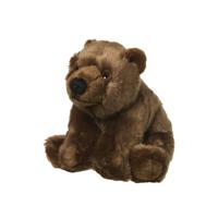 Nature Planet Pluche beer - knuffel beer - bruin - 22 cm - beren knuffelbeesten
