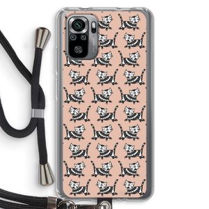 Zwarte poes: Xiaomi Redmi Note 10S Transparant Hoesje met koord
