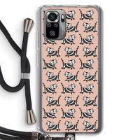 Zwarte poes: Xiaomi Redmi Note 10S Transparant Hoesje met koord