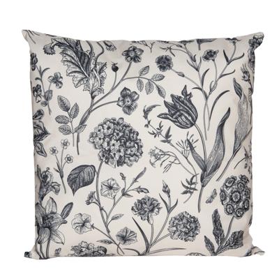 Sierkussen voor binnen en buiten - vintage flowers - creme wit - 45 x 45 cm - tuinkussen