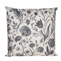 Sierkussen voor binnen en buiten - vintage flowers - creme wit - 45 x 45 cm - tuinkussen