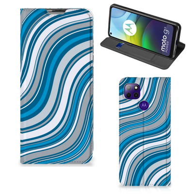 Motorola Moto G9 Power Hoesje met Magneet Waves Blue Motorola Moto G9 Power Hoesje met Magneet Waves Blue