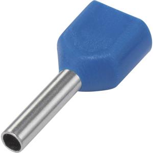 TRU COMPONENTS 1091316 Dubbele adereindhulzen 0.75 mm² Deels geïsoleerd Lichtblauw 100 stuk(s)