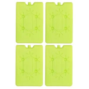 Koelelement plat - 4x - groen - 200 ml - 11 x 16 cm - koeltas/koelbox element