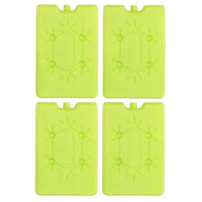 Koelelement plat - 4x - groen - 200 ml - 11 x 16 cm - koeltas/koelbox element