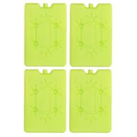 Koelelement plat - 4x - groen - 200 ml - 11 x 16 cm - koeltas/koelbox element
