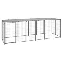 VidaXL Hondenkennel 330x110x110 cm staal zilverkleurig