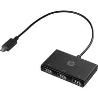 HP Inc. HP USB-C to USB-A Hub USB-C (USB 3.2 Gen 2) multiport hub Zwart