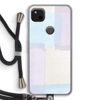 Square pastel: Pixel 4a Transparant Hoesje met koord