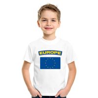 T-shirt met Europese vlag wit kinderen - thumbnail