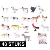 Pia Boerderij diertjes/dieren - 48x stuks - 2-6 cm