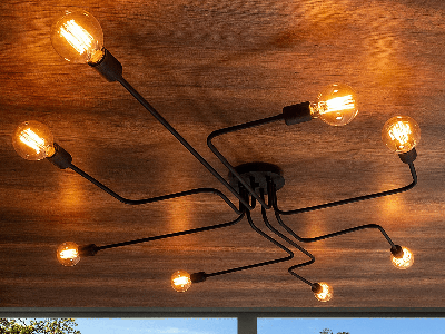 Plafondlamp TRUVANA 8 lampen zwart