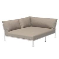 Houe Level2 Cozy Corner loungebank links frame wit stof Ash