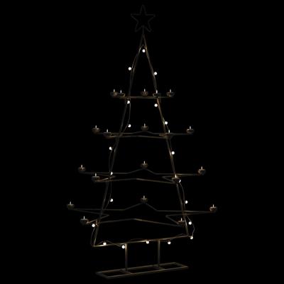 VidaXL Kerstdecoratie kerstboom 140 cm metaal zwart VidaXL Kerstdecoratie kerstboom 140 cm metaal zwart