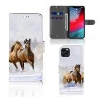 Apple iPhone 11 Pro Max | Telefoonhoesje | Met pasjeshouder | Paarden