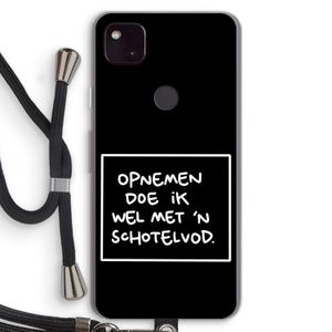 Schotelvod: Pixel 4a 5G Transparant Hoesje met koord