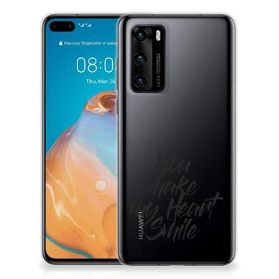 Huawei P40 | Siliconen hoesje | met naam Heart Smile Huawei P40 | Siliconen hoesje | met naam Heart Smile