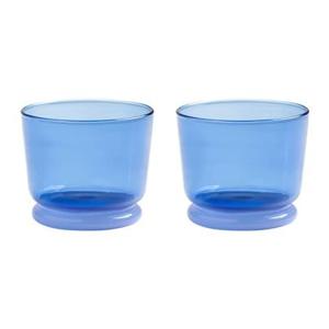 &k amsterdam Dew Waterglazen - Blauw - Set van 2