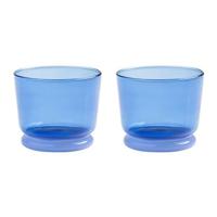 &k amsterdam Dew Waterglazen - Blauw - Set van 2