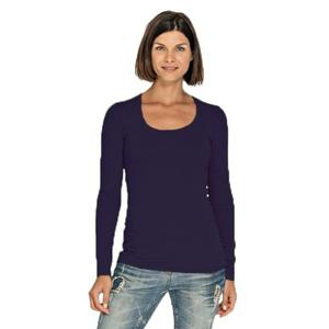 Lemon & Soda Bodyfit dames shirt lange mouwen - zwart - Dameskleding basic t-shirts