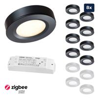 Set LED-opbouwspot Zigbee Adria zwart 3W dimbaar