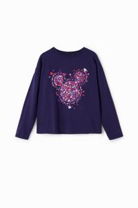 T-shirt met harten en Mickey Mouse - BLUE - 7/8